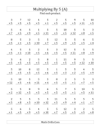 Multiplying 1 To 12 By 5 A Multiplication Worksheet Multiplication Facts Worksheets Math Multiplication Worksheets Multiplication Worksheets