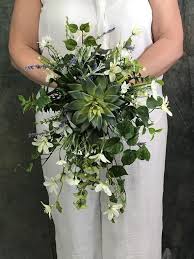 Erinaco artificial flowers fake succulents flowers plant bouquet for party wedding home garden decoration,3pcs. Soft Cream Succulent Cascading Silk Bouquet Succulent Bridal Bouquet Classic Greens Faux Succulen Succulent Bouquet Succulent Bridal Bouquets Flowers Bouquet