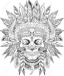Which is region wore the indian headdress? Skull Of Native American In Chief Headdress Indian Headdress Tattoo Indian Skull Tattoos Headdress Tattoo