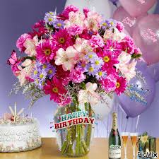 Happy birthday flowers animated gif. Birthday Flowers Gif Picmix