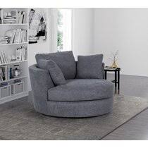 Light gray charcoal fabric swivel with toss pillows round barrel chair accent chair. Oversized Swivel Accent Chairs You Ll Love In 2021 Wayfair
