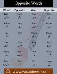 Opposite Words List With Meaning In Urdu Pdf Vocabineer Opposite Words English Opposite Words Urdu Words With Meaning