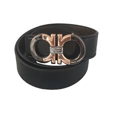 Black And Gold Ferragamo Belt Salvatore Ferragamo Black Leather Belt With Rose Gold Black Buckle Black Leather Belt Belts For Women Belt