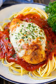 Baked Chicken Parmesan I Love Chicken Parmesan But It S Often Deep Fried At My Chicken Parmesan Recipes Chicken Parmesan Recipe Baked Baked Chicken Parmesan