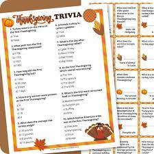 What year was the first thanksgiving held? 60 Thanksgiving Trivia Questions And Answers Printable Mrs Merry