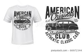 Download American Old Car T Shirt Print Vector Mockup Stock Illustration 66972344 Pixta PSD Mockup Templates