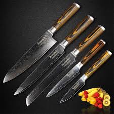 Sunnecko 5pcs Cooking Knife Set High Quality Japanese Damascus Kitchen Tools Sharp Chef Cleaver Paring Knives Cutter Today D Cooking Knife Set Knife Knife Sets