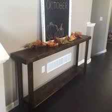 Rustic Console Table Sofa Long Skinny Entryway Entry Accent Hall Reclaimed Wood 12 3 4x70x30h Custom Sizes Colors Dark Walnut Unique Rustic Console Tables Rustic Consoles Rustic Sofa