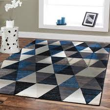 Black And White Area Rug 8x10 Galan Power Loom Blue Gray Rug Blue Gray Area Rug Modern Area Rugs 8x10 Area Rugs