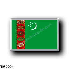 Also find a an outline flag of turkmenistan for coloring enthusiasts of all ages. Tm Flag Turkmenistan World S Fridge Magnet