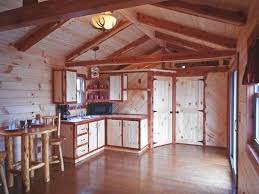 This is a kind of exotic design for the inside of a she shed. Hunter 12x32 Model Lofted Barn Cabin Tiny House Interior Lofted Barn Cabin Interiors