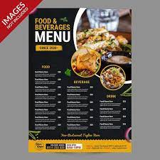 Premium Psd Dark And Yellow Restaurant Food Menu Promotion Template Premium Psd Restaurant Recipes Food Food Menu