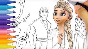 Draw Elsa Anna Kristoff And Olaf Frozen 2 Drawing And Coloring For Kids Tim Tim Tv Youtube