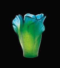 Daum Crystal Ginkgo Vase 6 63 H Crystal Art Daum Vase