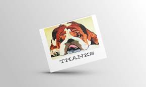 Blank Folded Thank You Note Card Or Set Bulldog Thank You Etsy In 2020 Thank You Note Cards Note Cards Thank You Notes