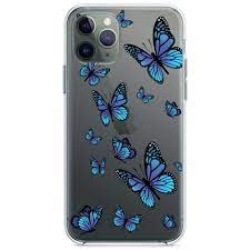 This product belongs to home , and you can find similar products at all. Distinctink Clear Shockproof Hybrid Case For Iphone 11 6 1 Screen Tpu Bumper Acrylic Back Tempered Glass Screen Protector Blue Butterflies Butterfly Walmart Com Walmart Com