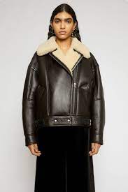Shearling Jacket Dark Brown Beige Shearling Jacket Shearling Jackets