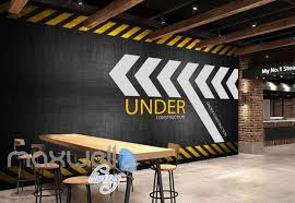 Wallpaper Graphic Design Of Under Construction Sign Art Wall Murals Wallpaper Decals Prints Decor Idcwp Jb 000489 Gym Design Interior Industrial Interior Design Office Gym Interior