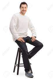 Man sitting on leather chair. Happy Guy Sitting On A Chair And Looking At The Camera Isolated Stock Photo Picture And Royalty Free Image Image 70546730