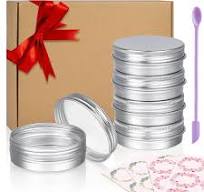 Aluminum Tin Cans, 24PCS 2 Oz Metal Round Containers Screw Lid Empty Small Travel Tins for Candles, Salve, Cosmetics