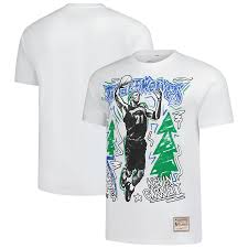 Men's Mitchell & Ness Kevin Garnett White Minnesota Timberwolves Hardwood Classics Chalked Up T-Shirt, Size: XL