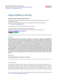 Pdf Silage Additives Review
