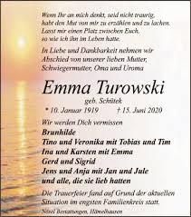 Józef turowski (died 1989), polish military historian. Traueranzeigen Von Emma Turowski Trauer Kreiszeitung De
