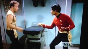 Image result for captain kirk throws finger
