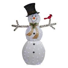 .blowing snow, the handsome illuminated village scene and the colorful vintage locomotive train village sheltered inside the snowman's coat features quaint buildings that illuminate from within. Northlight 72 White And Black Led Lighted Snowman With Top Hat Christmas Outdoor Decoration Target