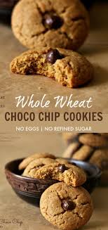 Eggless Whole Wheat Choco Chip Cookies Ruchik Randhap Recipe Choco Chip Cookies Choco Chips Cookies Recipes Chocolate Chip