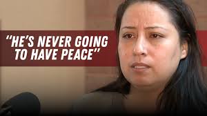 Alyssa Bethencourt speaks to the mother of Cristofer Suarez as community  members rally for safer streets following her 12-year-old son's death.