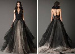 Sheer lace and tulle ball gown wedding dress. 18 Beautiful Black Wedding Dresses Black Wedding Dresses Halter Wedding Dress Wedding Dresses Vera Wang