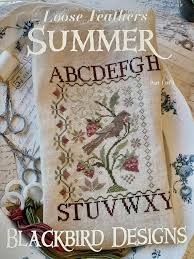 Loose Feathers Summer Autumn And Winter Full Set Of Three By Etsy In 2020 Cross Stitch Sampler Patterns Blackbird Designs Cross Stitch Samplers