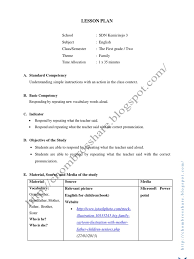· students mention the name of vegetables which related in the realia. Lesson Plan Sd Tema Family Lesson Plan Applied Psychology