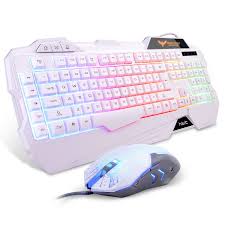 Havit Rainbow Backlit Wired Gaming Keyboard Mouse Combo White Backlit Wired Havit Rainbow Keyboard Computer Computer Accessories