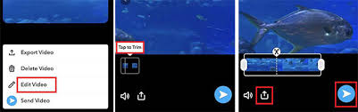 So, to cut down the video into smaller pieces, or better say to trim it, you should click on the edit video heading and then look for the button named trim. How To Trim Snapchat Video Easily