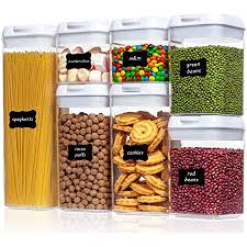 Our hermetic acrylic canisters start with heavy, clear acrylic bases and finish with superbly engineered bail & seal lids. Amazon Com Oggi 5pc Clear Canister Set With Clamp Lids Airtight Containers In Sizes Ideal For Kitchen Pantry Storage Of Bulk Dry Foods Including Flour Sugar Coffee Rice Tea Spices Herbs