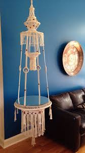 Hanging Macrame Table By Bombshelvesmod On Etsy 150 00 Macrame Plant Hangers Macrame Design Diy Macrame Plant Hanger