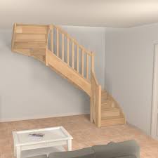 Escalier interieur 1 4 tournant. Escalier 2 4 Tournant Sur Mesure En Bois Traditionnel Facile A Poser Soi Meme Oeba