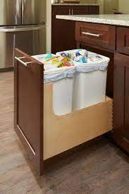 Wastebasket Cabinet Pull Out Storage For Trash Recycling Wooden Trash Can Holder Garbage Storage Cabi Kitchen Cabinets Upgrade Trash Storage Trash Can Cabinet