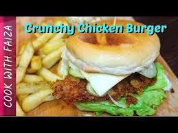 Crunchy Chicken Burger Urdu Recipe Cook With Faiza Chicken Burgers Cooking Recipes Indian Cooking Recipes