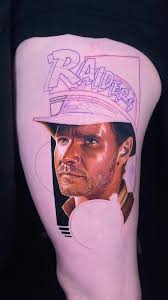 Start of this Indiana Jones tattoo for Kristin