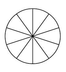 fraction pie divided into tenths clipart etc fractions