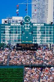 Long View Of Scoreboard And Full Bleachers During A Professional Baseball Game Wrigley Field I Photographic Print Art Com In 2020 Wrigley Field Baseball Games Professional Baseball