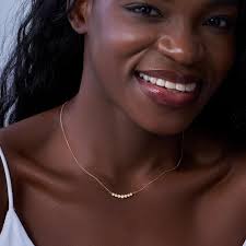 Diamond Necklace, 14k Solid Gold Diamond Bezel Necklace, Minimalist Curved  Bubble Necklace, Bezel Setting Necklace, Round Diamond Necklace