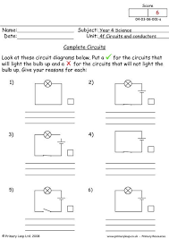 Complete Circuits Primaryleap Co Uk Elementary Worksheets Electricity Lessons Science Worksheets