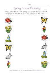 Worksheets to count the objects and match with the number, match the groups with same number of objects, match number with groups containing same number of objects. Spring Picture Matching Worksheet Spring Worksheet Spring Pictures Spring Preschool