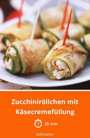 Zucchinirollchen Mit Kasecremefullung Rezept Rezepte Lebensmittel Essen Einfache Gerichte