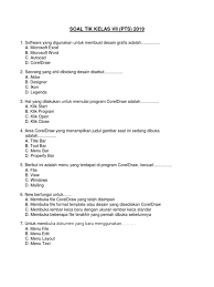 Soal ini berbentuk pilihan ganda dan terdiri dari 30 soal. Soal Pts Tik Kelas 7 2019