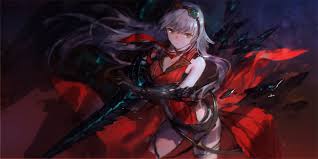 Hd wallpapers and background images. Desktop Wallpaper Red Warrior Anime Girl Red Dress Hd Image Picture Background 0dcd0f
